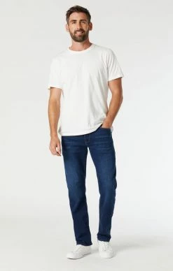 Mavi ZACH STRAIGHT LEG JEANS IN DARK BRUSHED ATHLETIC Denim