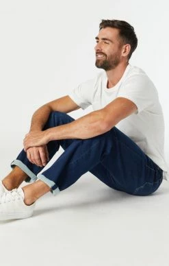 Mavi ZACH STRAIGHT LEG JEANS IN DARK BRUSHED ATHLETIC Denim