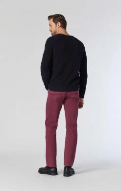 Mavi ZACH STRAIGHT LEG PANTS IN WINDSOR WINE TWILL