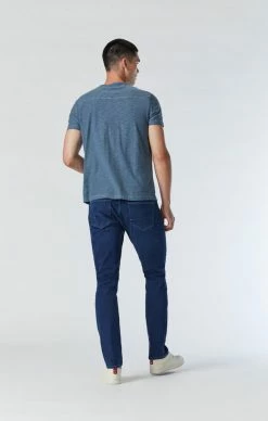 Mavi JAKE SLIM LEG JEANS IN DEEP BRUSHED SUPERMOVE Denim