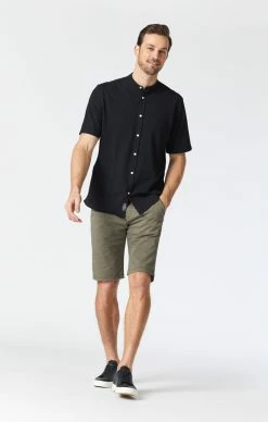 Mavi JACOB SHORTS IN DUSTY OLIVE SATEEN TWILL