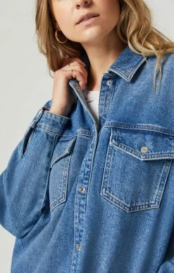 Mavi FIONA RELAXED DENIM SHIRT IN SKY ORGANIC BLUE