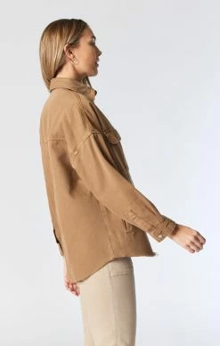 Mavi TAMARA OVERSIZED DENIM SHIRT IN TANNIN DENIM