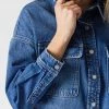Mavi TAMARA OVERSIZED DENIM SHIRT IN DARK DISTRESSED TRUE BLUE