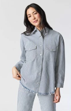 Mavi LIVIA SHIRT IN STRIPE DENIM