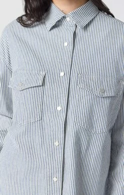 Mavi LIVIA SHIRT IN STRIPE DENIM