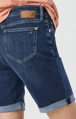 New 🎁 Mavi ALEXIS SHORTS IN DARK FRAYED HEM FEATHER BLUE 🔥 14 Mavi ALEXIS SHORTS IN DARK FRAYED HEM FEATHER BLUE