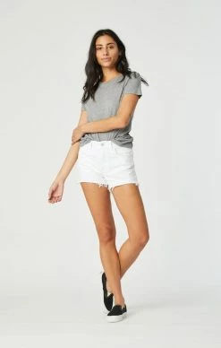 Mavi Shorts ROSIE BOYFRIEND SHORT IN WHITE RIPPED STRETCH