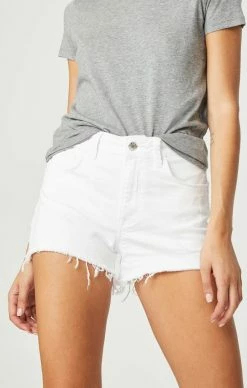 Mavi Shorts ROSIE BOYFRIEND SHORT IN WHITE RIPPED STRETCH