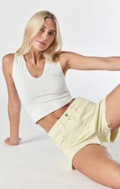 Mavi Denim ROSIE BOYFRIEND SHORT IN TENDER YELLOW LA VINTAGE