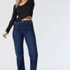 Mavi VICTORIA WIDE LEG JEANS IN DEEP ORGANIC BLUE Denim