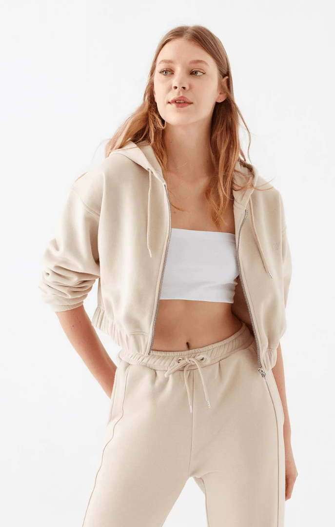 Cheap π€© Mavi CROPPED ZIP-UP HOODIE IN CEMENT Tops & T-Shirts π€© 1 Mavi CROPPED ZIP-UP HOODIE IN CEMENT Tops & T-Shirts