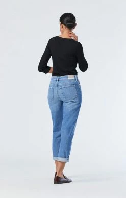 Mavi Denim SOHO TAPERED LEG JEANS IN MID ORGANIC BLUE