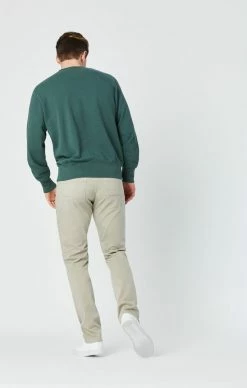 Mavi ZACH STRAIGHT LEG PANTS IN STONE GREY SATEEN