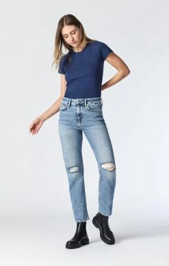 Discount ⌛ Mavi SOHO GIRLFRIEND 👖 JEANS IN LIGHT RIPPED RECYCLE BLUE 🥰 14 Mavi SOHO GIRLFRIEND JEANS IN LIGHT RIPPED RECYCLE BLUE