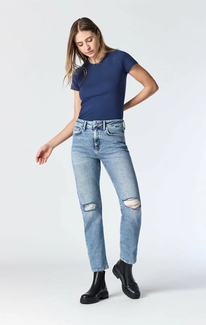Discount ⌛ Mavi SOHO GIRLFRIEND 👖 JEANS IN LIGHT RIPPED RECYCLE BLUE 🥰 7 Mavi SOHO GIRLFRIEND JEANS IN LIGHT RIPPED RECYCLE BLUE