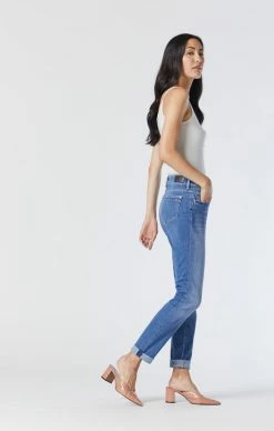 Mavi KATHLEEN SLIM BOYFRIEND JEANS IN MID BLUE FEATHER BLUE Denim