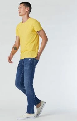Mavi JAKE SLIM LEG JEANS IN DARK DISTRESSED LA VINTAGE Denim