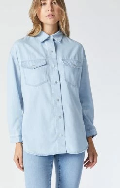 Hot Sale π Mavi LIVIA OVERSIZED DENIM π SHIRT IN ICE BLUE SOFT DENIM π 9 Mavi LIVIA OVERSIZED DENIM SHIRT IN ICE BLUE SOFT DENIM