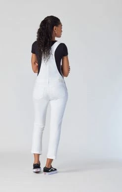 Mavi EDERA OVERALLS IN WHITE RIPPED & FRINGE Denim