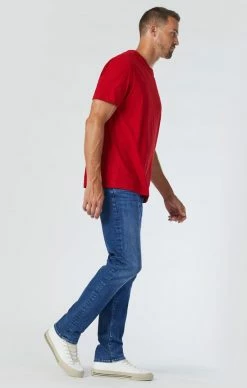 Mavi ZACH STRAIGHT LEG JEANS IN DARK BRUSHED LA VINTAGE Denim