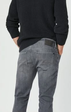 Mavi MARCUS SLIM STRAIGHT LEG JEANS IN MID GREY SUPERMOVE Denim