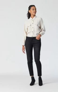 Mavi Denim ADA BOYFRIEND IN DARK SMOKE FEATHER BLUE