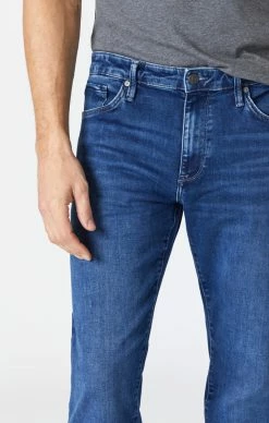 Mavi ZACH STRAIGHT LEG JEANS IN DARK BRUSHED ATHLETIC