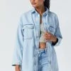 Mavi TAMARA OVERSIZED DENIM SHIRT IN BLEACHED DENIM
