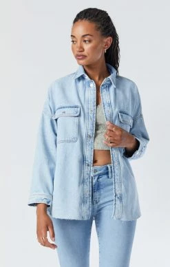 Mavi TAMARA OVERSIZED DENIM SHIRT IN BLEACHED DENIM