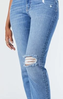 Mavi SOHO GIRLFRIEND JEANS IN MID DISTRESSED RECYCLED BLUE Denim