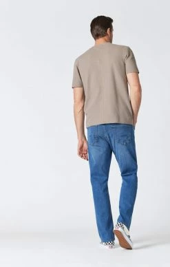 Mavi MATT RELAXED STRAIGHT LEG JEANS IN MID BRUSHED SUPERMOVE Denim
