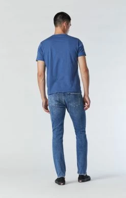 Mavi Denim MARCUS SLIM STRAIGHT LEG JEANS IN MID RIPPED LA VINTAGE