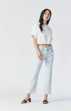 Mavi ANIKA CROP FLARE JEANS IN RANDOM BLEACHED ORGANIC BLUE