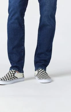 Mavi Denim JAKE SLIM STRAIGHT LEG JEANS IN DEEP DISTRESSED ORGANIC MOVE