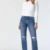 Mavi BARCELONA WIDE LEG IN MID RIPPED RECYCLE BLUE Denim