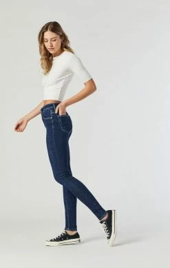 Mavi ALISSA SKINNY IN DARK BRUSHED FEATHER BLUE Denim