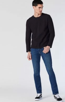 Mavi JAKE SLIM LEG IN DARK BRUSHED ATHLETIC