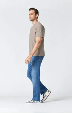Mavi MATT RELAXED STRAIGHT LEG JEANS IN MID BRUSHED SUPERMOVE Denim
