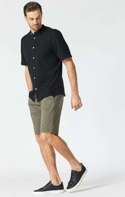 Mavi JACOB SHORTS IN DUSTY OLIVE SATEEN TWILL