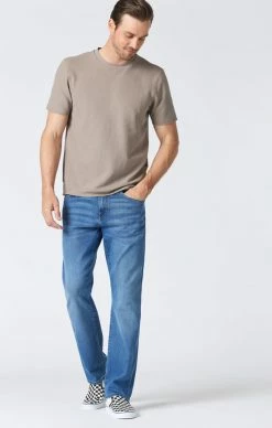 Mavi MATT RELAXED STRAIGHT LEG JEANS IN MID BRUSHED SUPERMOVE Denim