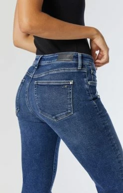 Mavi Denim ANIKA CROP FLARE JEANS IN DARK RIPPED LA VINTAGE