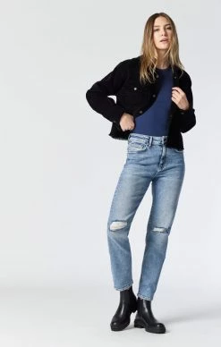 Mavi SOHO GIRLFRIEND JEANS IN LIGHT RIPPED RECYCLE BLUE