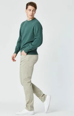 Mavi ZACH STRAIGHT LEG PANTS IN STONE GREY SATEEN