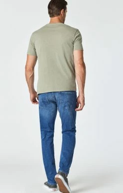 Mavi JAKE STRAIGHT LEG JEANS IN MID USED ORGANIC MOVE