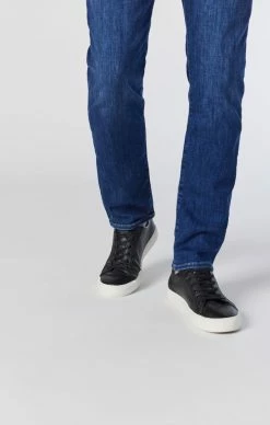 Mavi MARCUS SLIM STRAIGHT LEG IN DARK BRUSHED FEATHER BLUE Denim