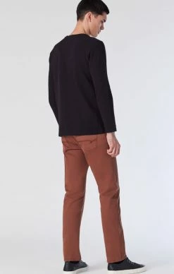 Mavi ZACH STRAIGHT LEG PANTS IN DOWNTOWN BROWN TWILL