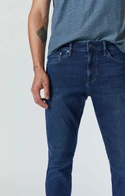 Mavi JAKE SLIM LEG JEANS IN DEEP BRUSHED SUPERMOVE Denim