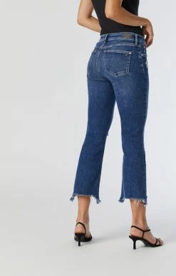 Mavi Denim ANIKA CROP FLARE JEANS IN DARK RIPPED LA VINTAGE