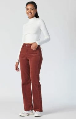 Mavi VICTORIA WIDE LEG PANTS IN BRICK CORD